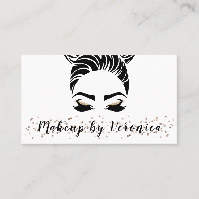 Elegant Sparkle Makeup Visitenkarte (Vorderseite)