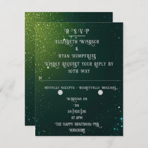 Elegant Sparkle Wedding RSVP Karte
