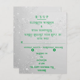 Elegant Sparkle Wedding RSVP Karte
