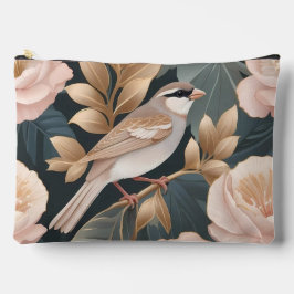 Elegant Sparrow Dusty Pink and Gold Floral Zubehörtasche