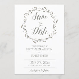 Elegant speichern Sie die Datumskarten Grauer Blum Save The Date