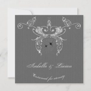 Elegant Spiders Goth Halloween Hochzeitseinladunge Einladung