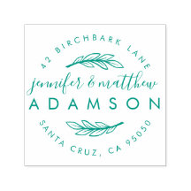 Elegant Sprig Wedding Couple's Rücksendeadresse