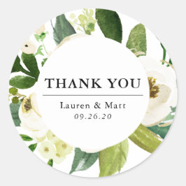Elegant Spring Floral Wedding Vielen Dank Runder Aufkleber