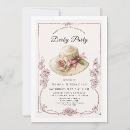 Elegant Spring Hat Garden Party Invitation Einladung