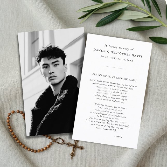 Elegant St. Francis Foto Prayer Card Visitenkarte (Von Creator hochgeladen)