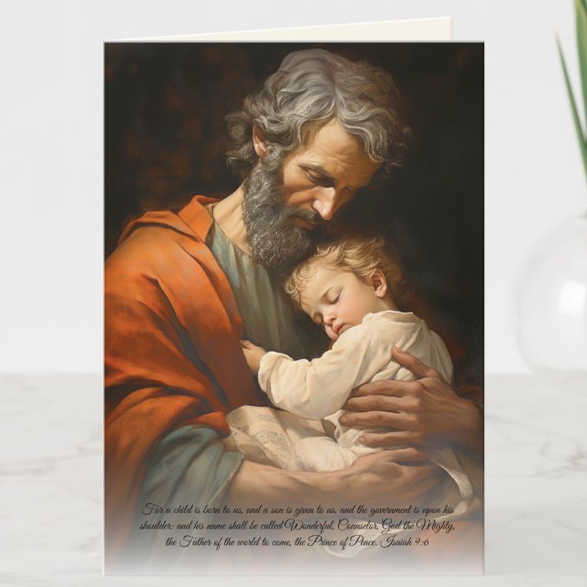 Elegant St. Joseph & Jesus Scripture Verse Karte (Von Creator hochgeladen)