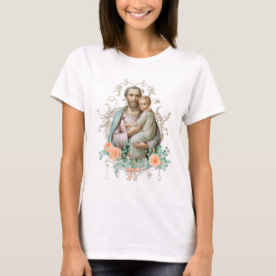 Elegant St. Joseph Katholische Religiöse Blüte  T-Shirt