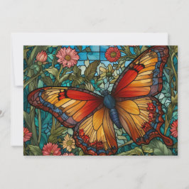 Elegant stain glass butterfly garden einladung