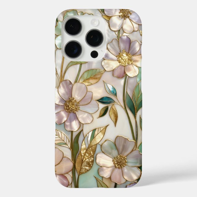 Elegant Stained Glass iPhone Case Soft Pastel Flow (Rückseite)