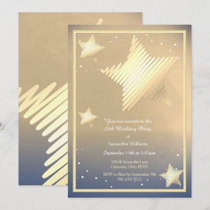 Elegant Star Birthday Einladung