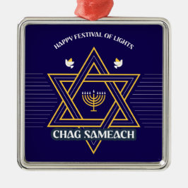 Elegant Star of David Hanukkah Ornament Aus Metall