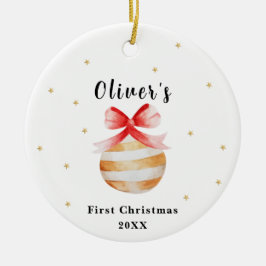 Elegant Star Ornament Baby's First Christmas