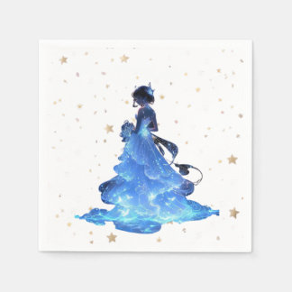"Elegant Starry Night Princess Design" Serviette