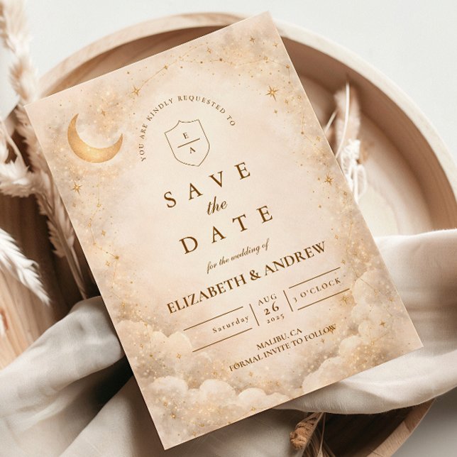 Elegant Starry Night Wedding Save The Date (Von Creator hochgeladen)