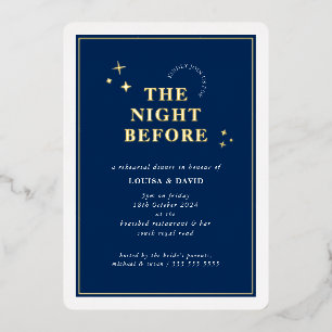 ELEGANT Stars Probe Dinner blau Folieneinladung