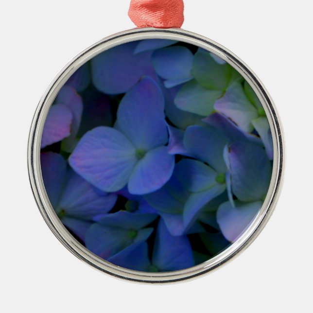 Elegant staubblau lila blumenreich silbernes ornament (Vorne)