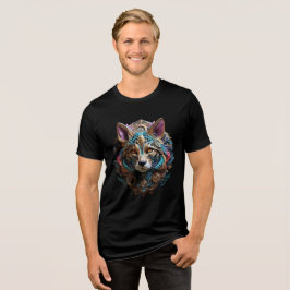 Elegant Steampunk Cat Wall Art Tri-Blend Shirt