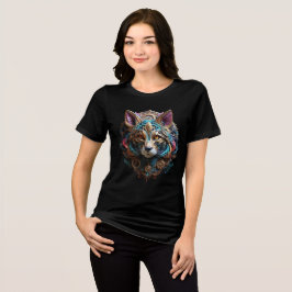 Elegant Steampunk Cat Wall Art Tri-Blend Shirt