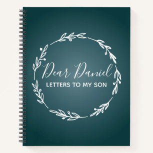 Elegant Steel Blue Letters to my Son design Notizbuch