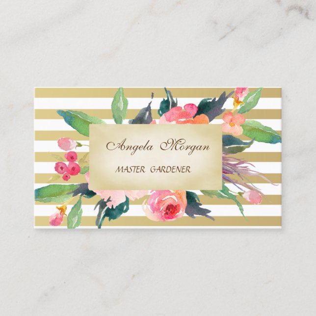 Elegant Stilvoll Beruflich floral Visitenkarte (Vorderseite)