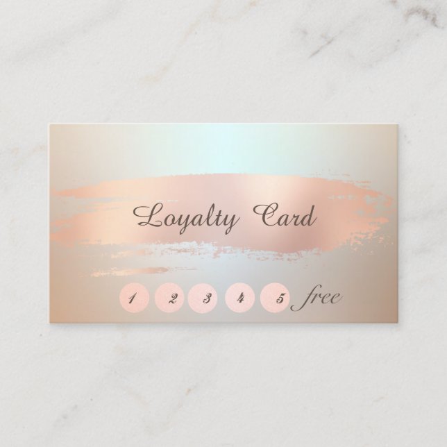 Elegant Stilvoll , Brush Stroke Loyalty Card Treuekarte (Vorderseite)