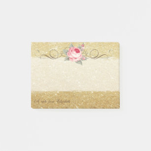 Elegant Stilvoll ,Chic,Rose,Glitterie Post-it Klebezettel