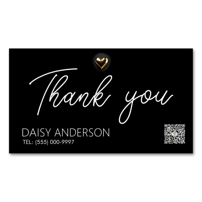 Elegant stilvoll Einfach mit Gold-Herz-Business Magnetische Visitenkarte (Vorderseite)