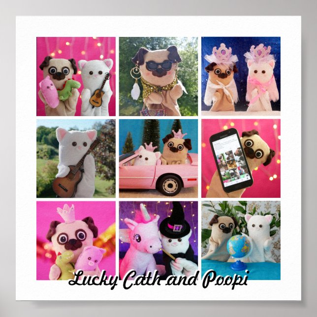 Elegant Stilvoll Einfach Personalisierte FotoColla Poster (Vorne)