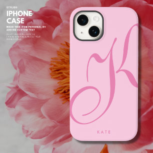 Elegant Stilvoll Einfaches Rosa Skript Name Case-Mate iPhone 14 Hülle
