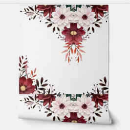 Elegant stilvoll floral rot pink weiß tapete