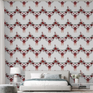 Elegant stilvoll floral rot pink weiß tapete