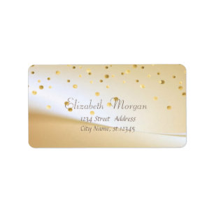 Elegant stilvoll ,Fux Gold Foil Confetti Adressaufkleber