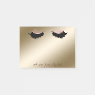 Elegant, stilvoll, Girly, Gold, Imitate Lashes Post-it Klebezettel