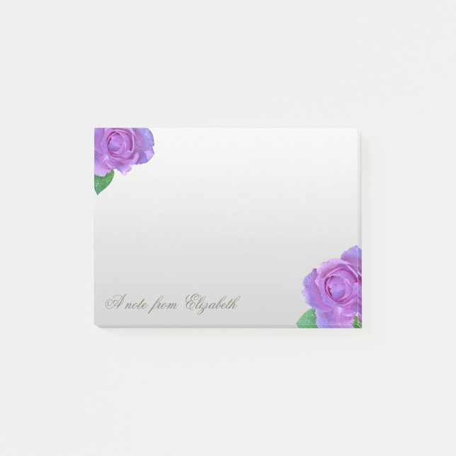 Elegant Stilvoll Girly, Lila Roses Post-it Klebezettel (Vorderseite)