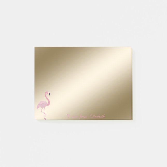 Elegant stilvoll, Girly, rosa Flamingo Post-it Klebezettel (Vorderseite)