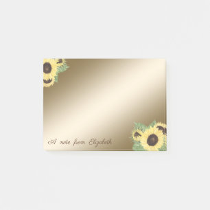 Elegant, stilvoll, Girly, Sonnenblumen Post-it Klebezettel