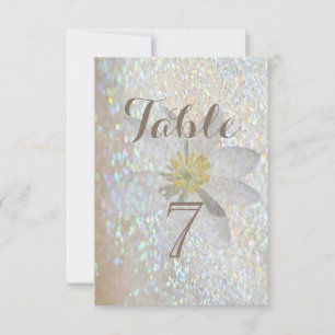 Elegant Stilvoll, Glitterie, Daisy Table Card Einladung