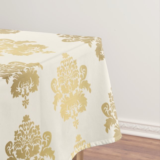 Elegant Stilvoll glühende Gold Damask Tischdecke (Beispiel)