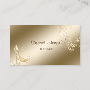 Elegant stilvoll,Gold Confetti,High Heels Visitenkarte
