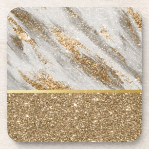 Elegant stilvoll goldener Glitter glänzend    Getränkeuntersetzer