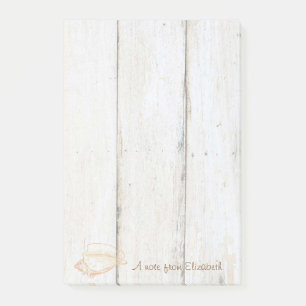 Elegant stilvoll ,Holztextur,Seashell Post-it Klebezettel