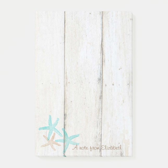 Elegant stilvoll ,Holztextur,Seastars Post-it Klebezettel (Vorderseite)