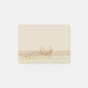 Elegant stilvoll,Imitate Gold Feather personalisie Post-it Klebezettel