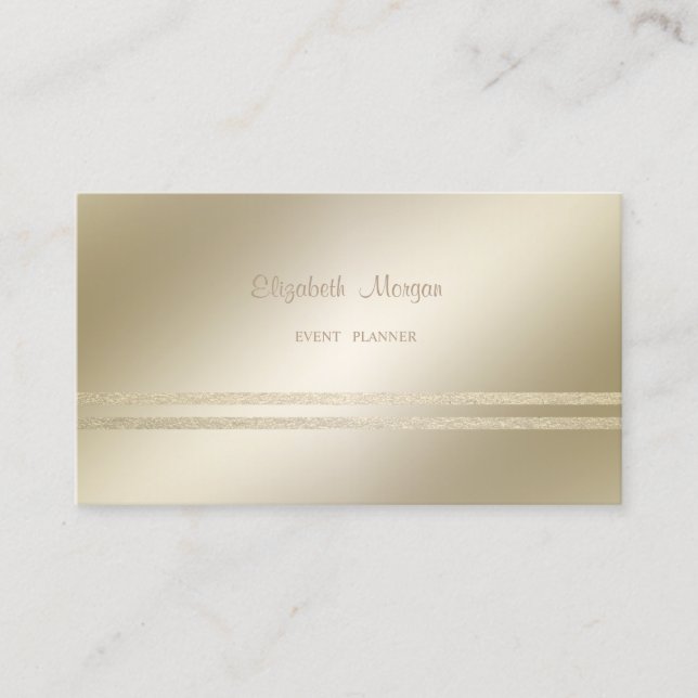 Elegant Stilvoll,Imitate Gold Glitterie gestreift Visitenkarte (Vorderseite)