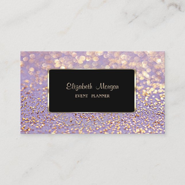 Elegant Stilvoll,Imitate Gold,Glittery Bokeh Visitenkarte (Vorderseite)