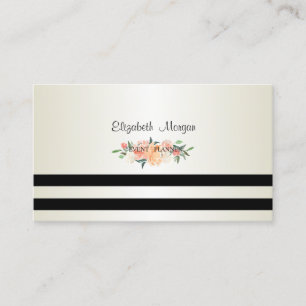 Elegant Stilvoll modern,gestreift,Blume Visitenkarte