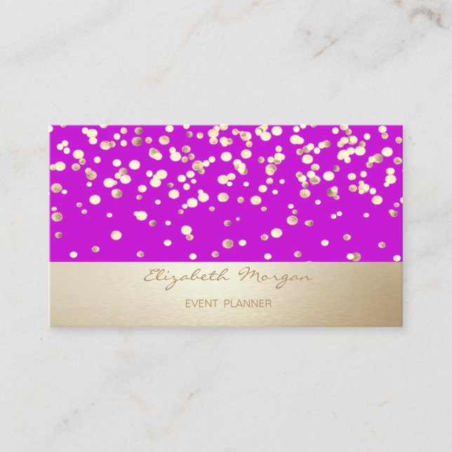 Elegant stilvoll , modern, konfetti visitenkarte (Vorderseite)