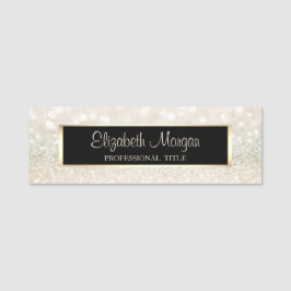 Elegant Stilvoll modern, Rahmen, Glitzer Bokeh Namensschild