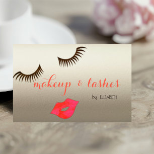 Elegant Stilvoll Modern Shinny, Lippen, Lashes Visitenkarte